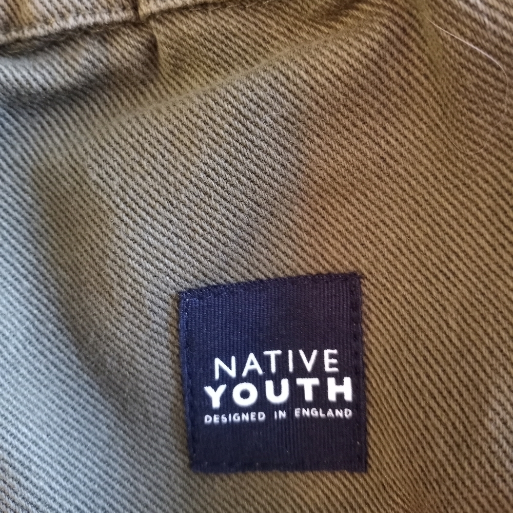 Native Youth Baggy Belted Olive Green Khaki Cargo Pant Utility Skater Emo Street - Picture 8 of 8